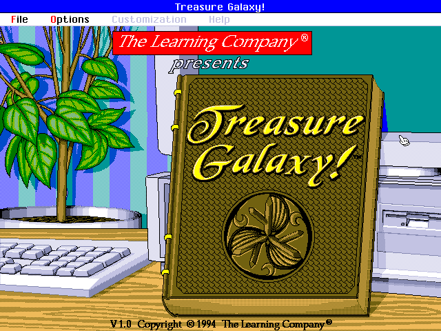 Title screen of Super Solvers Treasure Galaxy!
