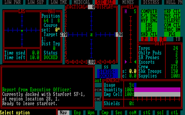 Gameplay of Star Fleet II: Krellan Commander