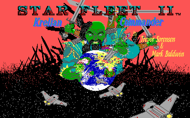 Title screen of Star Fleet II: Krellan Commander