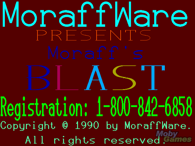 Title screen of Moraff's Blast I