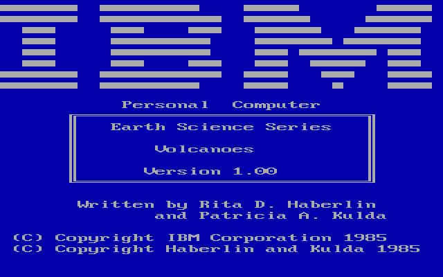 Title screen of Volcanoes