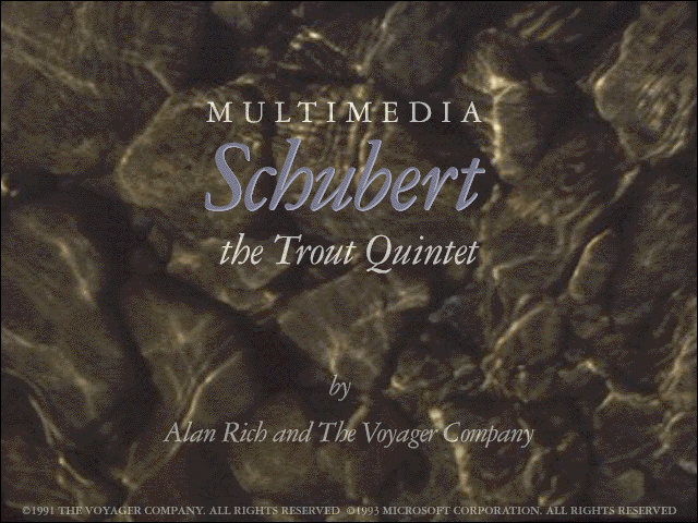 Title screen of Microsoft Multimedia Schubert