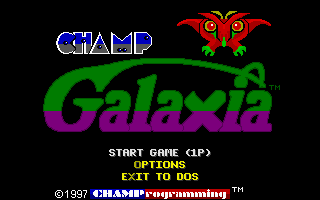Title screen of CHAMP Galaxia