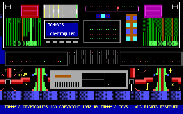 Title screen of Tommy's Cryptoquips