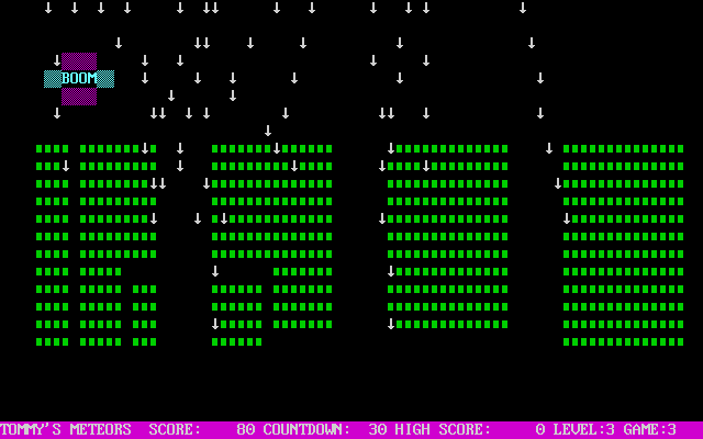 Gameplay of Tommy's Meteors