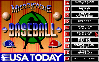 Title screen of MicroLeague Baseball IV