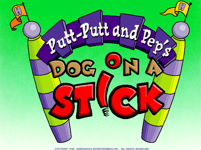 Title screen of Putt-Putt and Pep's Dog on a Stick