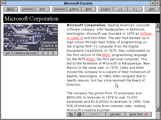 Gameplay of Microsoft Encarta '94