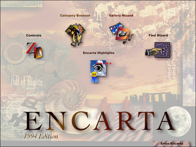 Title screen of Microsoft Encarta '94