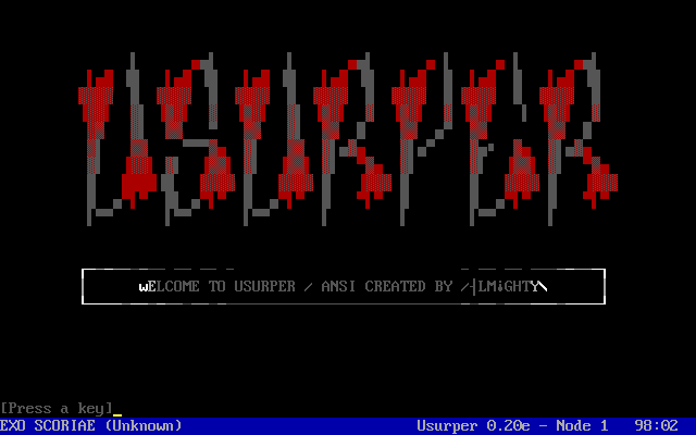 Title screen of Usurper