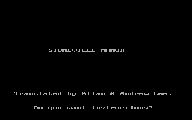 Title screen of Stoneville Manor