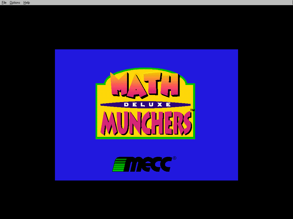 Title screen of Math Munchers Deluxe
