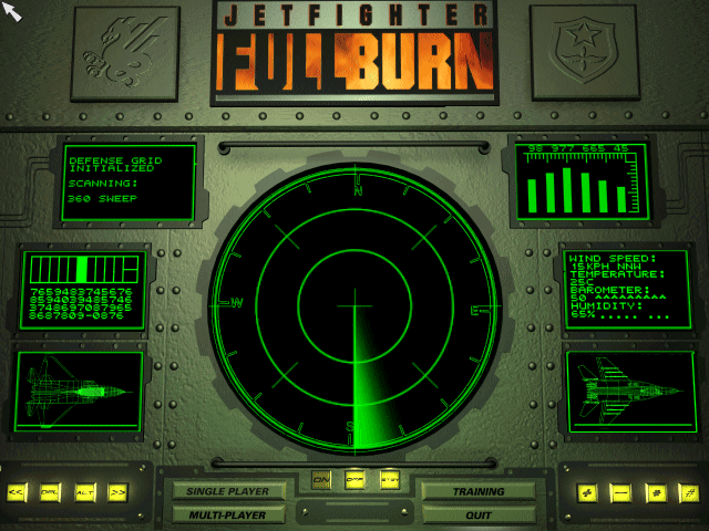 Title screen of JetFighter: Full Burn