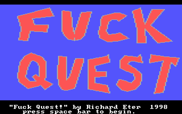 Title screen of Fuck Quest
