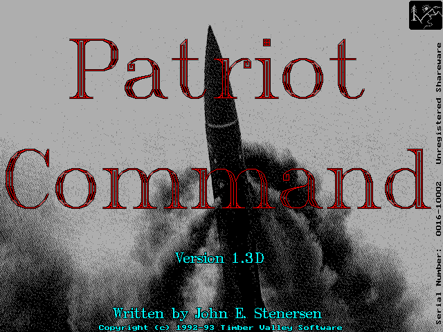 Title screen of Patriot Command