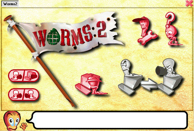 Title screen of Worms 2