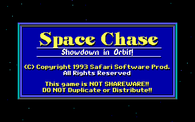 Title screen of Space Chase III: Showdown In Orbit
