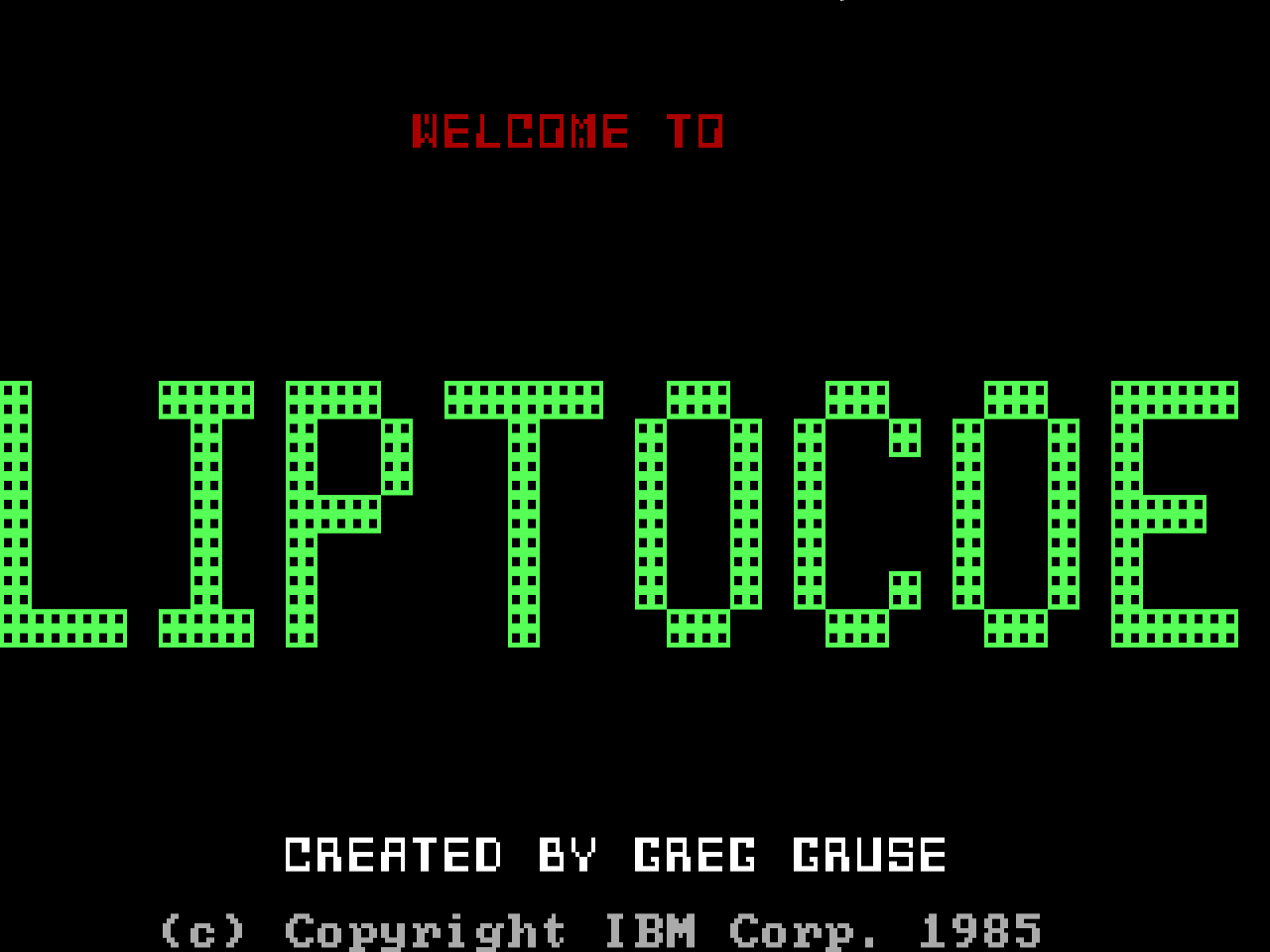 Title screen of Liptocoe