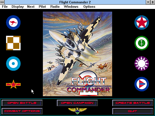 Title screen of Flight Commander 2