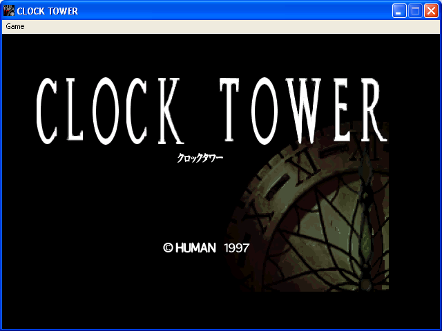 Title screen of Clock Tower