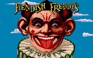 Title screen of Fiendish Freddy's Big Top O' Fun
