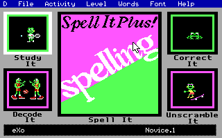 Title screen of Spell It Plus!