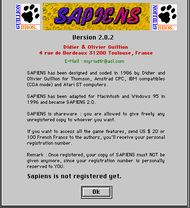 Title screen of Sapiens
