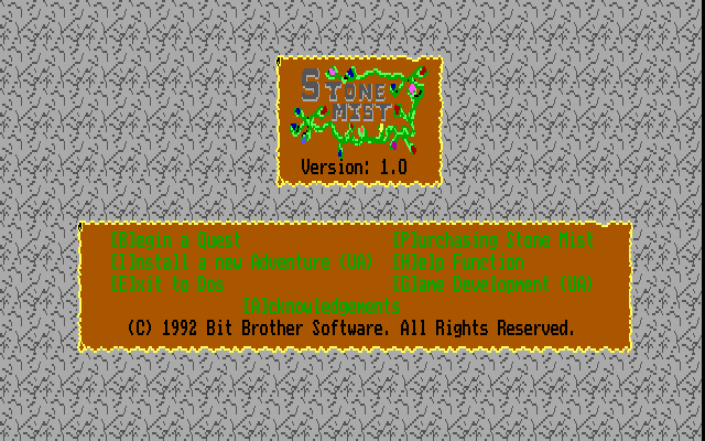 Title screen of Stone Mist