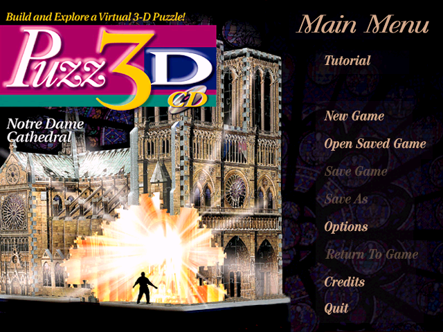Title screen of Puzz 3D: Notre Dame Cathedral