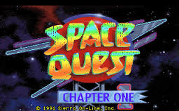 Title screen of Space Quest I: Roger Wilco in the Sarien Encounter (SCI Remake)