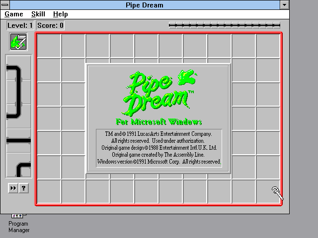 Title screen of Pipe Dream (1991)