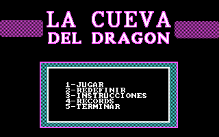 Title screen of La Cueva del Dragon
