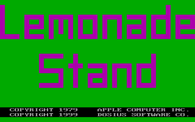 Title screen of Lemonade Stand