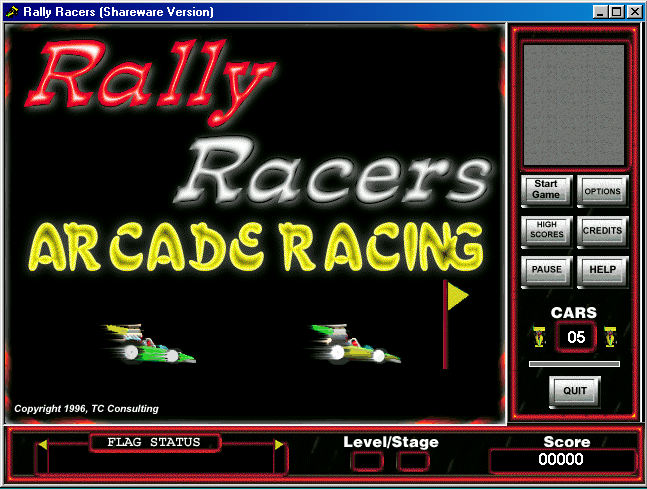Title screen of Rally Racers