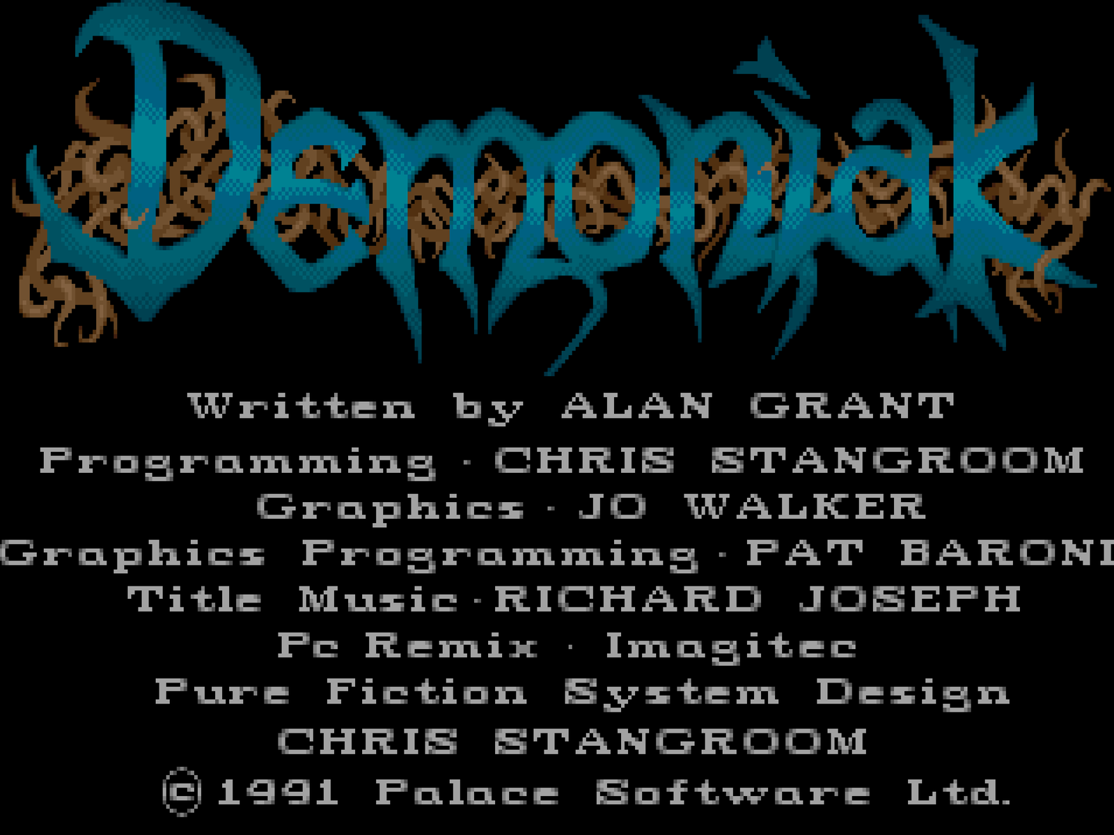 Title screen of Demoniak