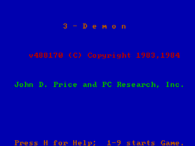 Title screen of 3-Demon