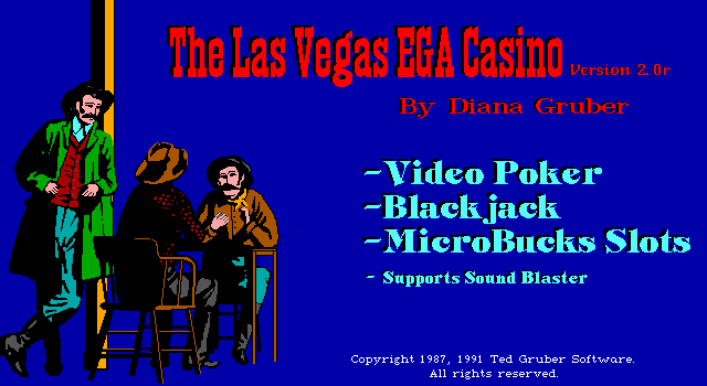 Title screen of The Las Vegas EGA Casino (Version 2.0)