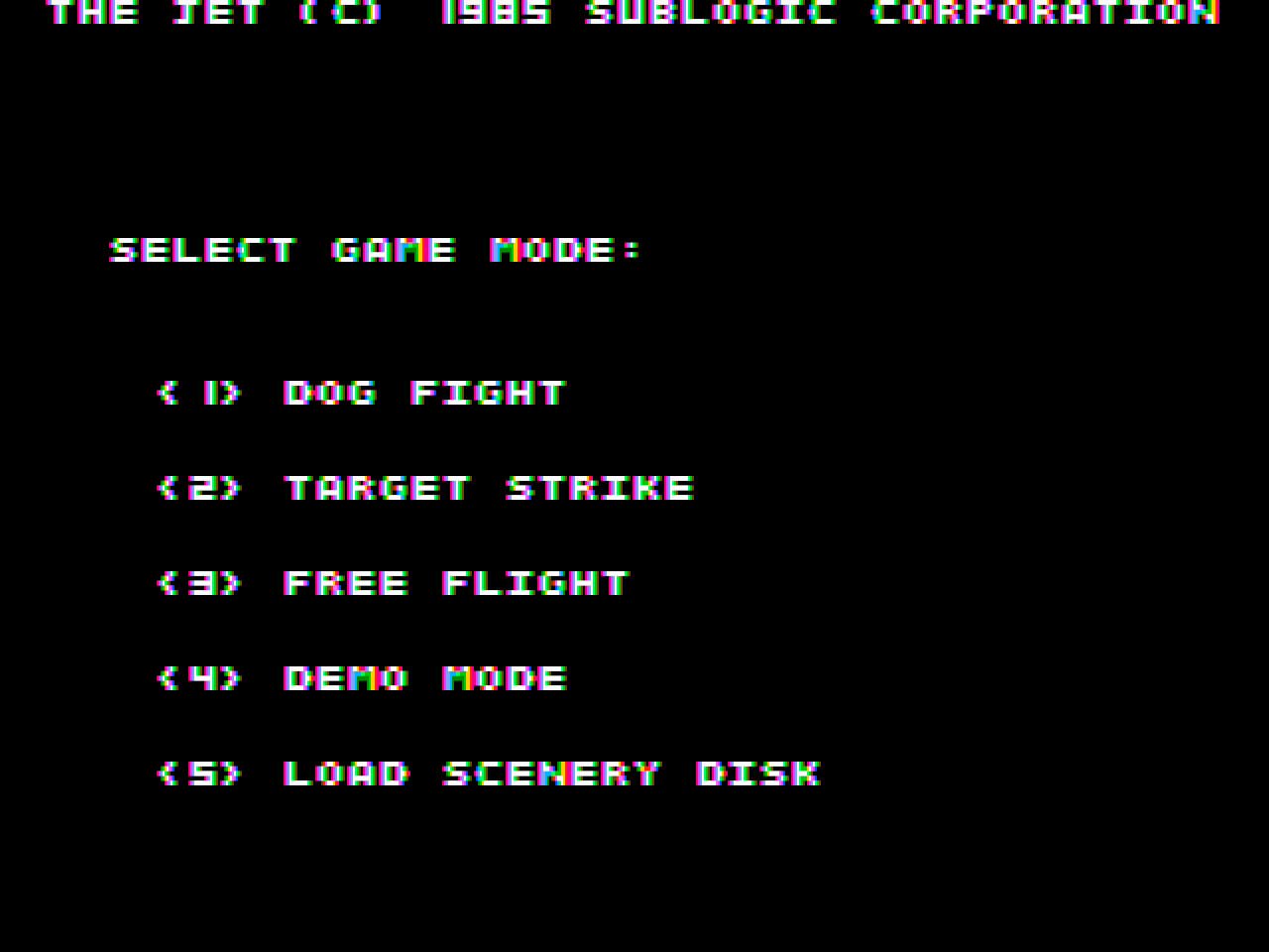Title screen of Jet