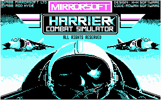 Title screen of Harrier Combat Simulator