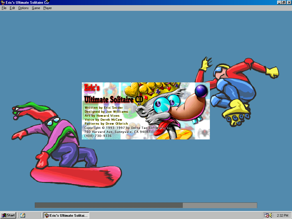Title screen of Eric's Ultimate Solitaire CD