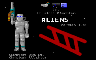 Title screen of Aliens (1996)(Christoph Roschter)