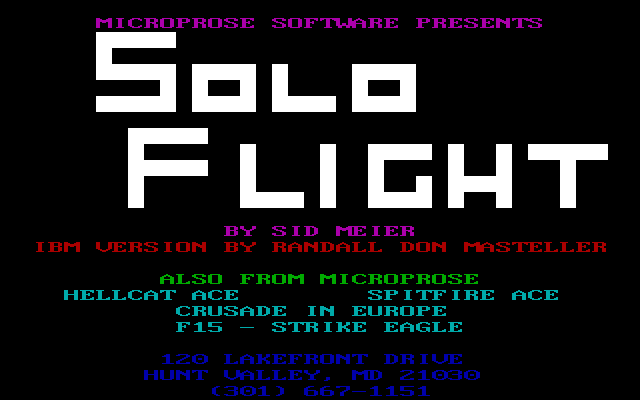 Title screen of Solo Flight