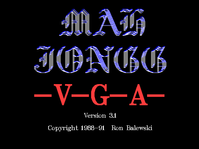 Title screen of Mah Jongg -V-G-A-