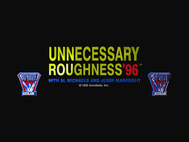 Title screen of Unnecessary Roughness '96