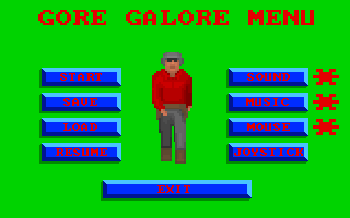 Title screen of Gore Galore: The Breakout