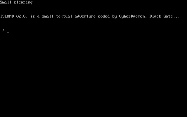 Title screen of Island
