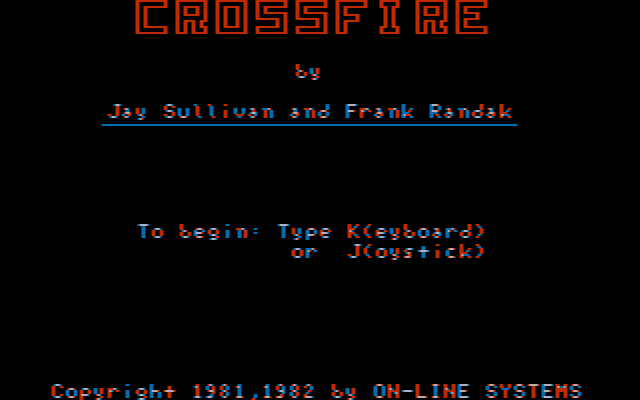 Title screen of Crossfire