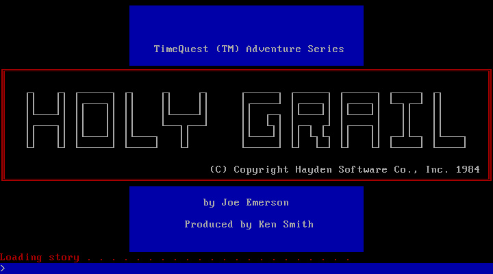 Title screen of The Holy Grail
