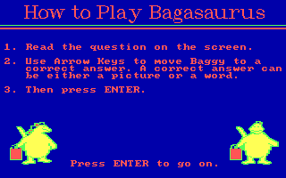 Title screen of Bagasaurus