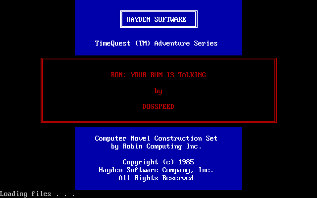 Title screen of Your Bum is Talking